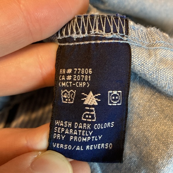 Vintage Tommy Hilfiger Girls Size 18-24 Months Dress Chambray Tennis Logo Blue - Picture 8 of 9